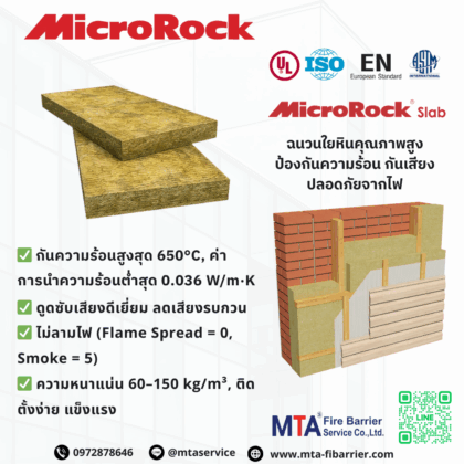 MicroRock ฉนวนใยหินแบบแผ่น รุ่น MicroRock Slab
