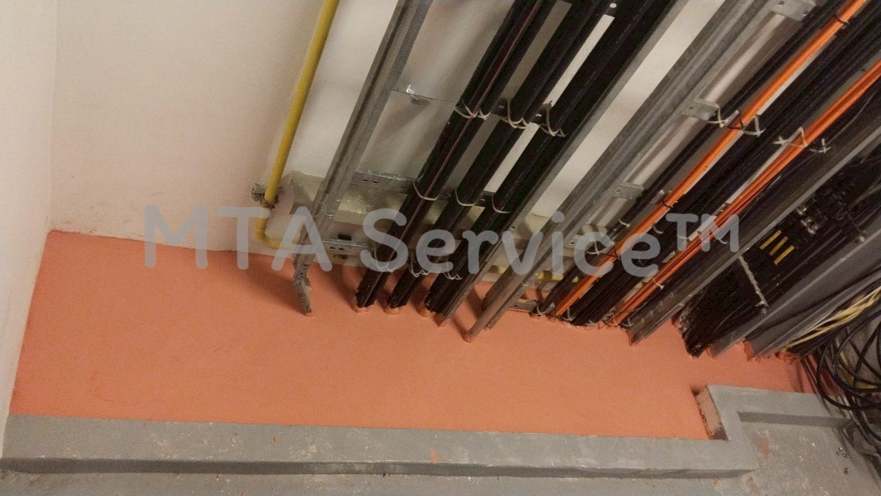 ป้ายบันทึกข้อมูลการตรวจสอบระบบ Firestop (Inspection Tag) บนปูนกันไฟลาม Metacaulk FRK Mortar