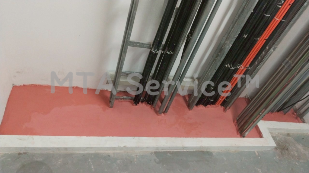 ผลงานติดตั้งระบบป้องกันไฟและควันลามเสร็จสมบูรณ์ด้วย Metacaulk FRK Mortar และ Rockwool ในช่องชาร์ปไฟฟ้า